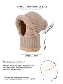 WarmthMax Thermal Lined Knit Hat - Windproof, Thermal Insulation, Earflap Protection, Hooded Neck Gaiter, Breathable, Moisture-Wicking, Outdoor Cycling Essential For Cold Weather