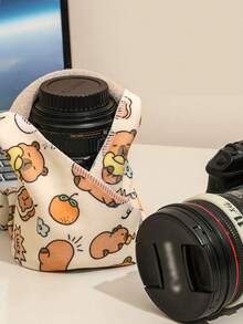 Bolsa de maquiagem autoadesiva de pano mágico 3/2/1 peça, pano para gato com estampa de capivara, bolsa de maquiagem, pano para limpeza de câmera, armazenamento de câmera, pano mágico para lentes de fotografia, pano autoadesivo, multiuso, use como quiser, protetor de pulso, capa protetora, bolsa de maquiagem, adere firmemente, tecido macio, não cai mesmo com agitação vigorosa. Resistente a arranhões e impactos. Adequado para armazenamento em viagens, deslocamentos, atividades ao ar livre e muito mais. - Multicolorido - Ver 6