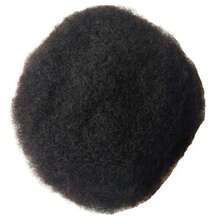 Afro Curl Toupee For Men10x8 Toupee For Men African Hair Pieces Mens Units Replacement Mens Hairpiece Real Human Hair Unit Breathable Fine French Lace Hair System #1 Jet Black, 4mm - #1 4mm - View 3