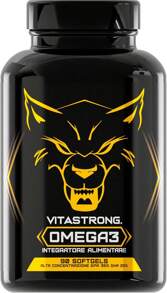 Vitastrong Omega 3 Fischöl 2000 mg hochdosiert mit Vitamin E, ohne Nachgeschmack, Omega 3 Fischöl (Fischöl) 700 mg EPA 500 mg DHA, hohe Konzentration, reines Omega-3-Nahrungsergänzungsmittel Herz, Sehvermögen, Gehirn