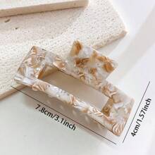 1pc Women's Light-Colored Acetic Acid Square Shaped Medium Size Simple Style Hair Claw Suitable For Daily Wear,Dopamine Claw Clips Hair Clips Hair Jaw Clip Hair Clamps Hair Clutch Hair Catcher Clip