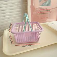 1/7 piezas Cestas de almacenamiento apilables contemporáneas de plástico para organizar el escritorio - Perfectas para la decoración del hogar, oficina y dormitorio, útiles y accesorios de oficina, estanterías - Multicolor - Ver 9