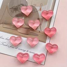 10pcs Pink Heart-Shaped Fridge Magnets For Kitchen, Office Whiteboard, Cabinets And Dishwashers - Delightful Home Decor, Perfect Holiday Gift, Mini Refrigerator Magnet