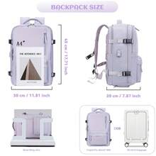 Large Travel Backpack Bag For Women Men,Carry On Backpack,17 Inch Laptop Business Work Waterproof Backpack With Laptop Compartment,Person Item Flight Approved,Mochila De Viaje,Travel Laptop Backpack, Extra Large Backpacks, Flight Approved Daypack, Business Bag,Travel Bagbackpack For Schoolp For Men Women,Back Pack - Màu tím hoa cà - Xem 2
