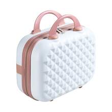 Living And Home Shine 's Choice Makeup Case -  Lightweight ABS Geometric Cosmetic Bag (30x14x30cm) Best Seller Travel Organizer - White Pink - View 4
