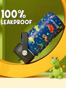 14oz Kids Insulated Water Bottle With Straw - 18/8 Stainless Steel Kid Cup Travel Tumbler Double Wall Vacuum Leak Proof Portable Water Bottle For School Boy Girl - Blue Dinosaur - View 5