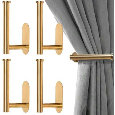 Pacote com 2 varões de cortina adesivos - sem furação para prender e puxar cortinas