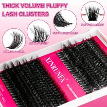 210 Peças Aglomerados de Cílios Fofos 80D 100D Cílios Individuais Curvatura D Aglomerados de Cílios Extensões de Cílios de 10-18 mm Kit de Extensão de Cílios DIY, Cílios Postiços Grossos