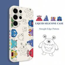 液体硅胶涂鸦怪兽图案保护壳防摔保护套软壳