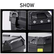 Universal Motorcycle Top Case, Waterproof And Dust-Proof Motorbike Trunk Tail Box With Stainless Steel Anti-Theft Lock For Storing Helmet Luggage - 黑色 - 查看 8