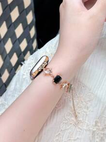 1 Stück Mode Frauen/Mädchen exotischer Stil Kubikzirkon Edelstein Uhr Armband kompatibel mit Bänder Serie 10 9 8 7 6 5 4 3 2 1 38mm 40mm 41mm 42mm 44mm 45mm 46mm 49mm Ultra 1/2 SE für Armband Ersatz für Freundin und Mutter (nur Armband)