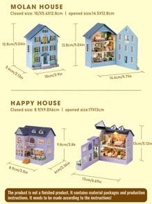 CUTE ROOM 1 Kit de construcción de modelos, casa en miniatura DIY para ensamblar, mini decoración 3D, adecuado para el hogar, decoración de dormitorio, muebles, manualidades de madera, regalos de Navidad, Pascua, San Valentín y Año Nuevo