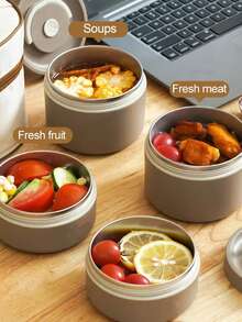niceforyou 1 hộp cơm bento cách nhiệt bằng thép không gỉ, hộp đựng thức ăn tái sử dụng dành cho học sinh/nhân viên văn phòng, dùng được trong lò vi sóng, phù hợp cho nhà bếp, hoạt động ngoài trời và phụ kiện nấu nướng, quà tặng Giáng sinh/mùa tựu trường. - Nhiều màu - Xem 6