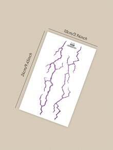 STARTTOOS Purple Simulation Blood Vessels, Lightning Patterns, Fake Tattoo Stickers, Daily Party And Holiday Outfits, Large Flower Arms, Chest, Abdomen, Back, Body, Temporary Tattoo Stickers, 1 Pack - Purple - View 6