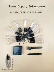 1 件 LED 太阳能透明灯泡串灯，南瓜太阳能户外照明灯串，8 种照明模式，悬挂装饰照明，适用于花园、阳台、庭院、草坪、走廊、栅栏；婚礼节日派对氛围装饰灯串，户外露营帐篷灯