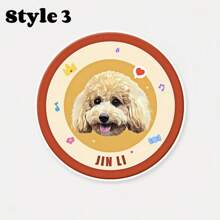1PC Custom Pet Round Rug, Personalized Dog Or Cat Face&Name Carpet,Soft Plush Animal Portrait Mat, Cute & Unique Floor Decor, Ideal For Pet Lovers,Perfect Gift For Birthday, Anniversary, Valentine's Day, Christmas Ornamental,Engraved Stylish,Fashion,Colorful,Vintage,Cute,Contracted,Cuties Custom,Unique,Customized,Personalized Pet For Anniversaries,For Birthdays