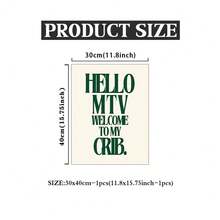 Tranh treo tường phong cách retro MTV "Chào mừng đến với ngôi nhà của tôi", tranh trang trí tường nghệ thuật, tranh chữ in, trang trí tường màu xanh lá cây, tranh treo tường không khung. - Nhiều màu - Xem 12