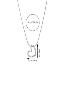 1PC- Stylish And Fresh Personalized Stainless Steel Gold And Silver Hollow Arc Love Pendant Bone Chain Necklace, Holiday Birthday Gift, Daily Wear, Excluding Box