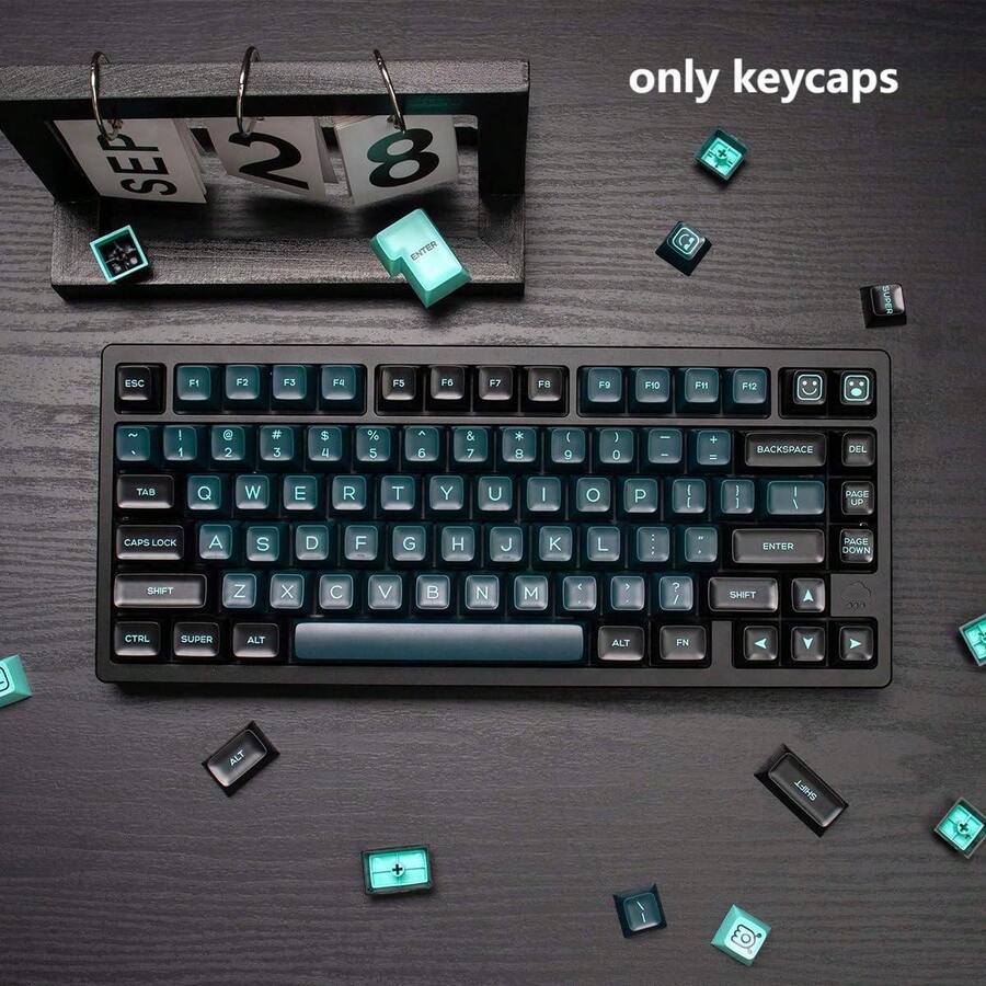 160 Keys Double Color Key Cap SA Series Green Magic Key Cap Set Is Suitable For 60%, 65%, 75%, 95% Mechanical Keyboard Key Cap - Green - View 1