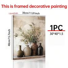 1 pieza, decorada con olivos vintage en jarrones, arte en lienzo colgante, adecuado para decoración del hogar y de la habitación, estilo moderno.