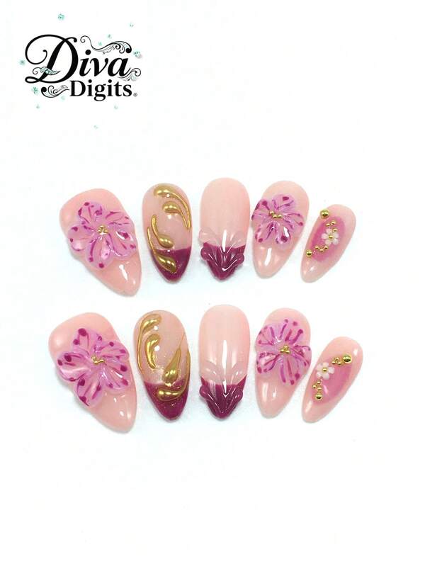 10 Pieces Of Pure Handmade Armor With 3D Three-Dimensional Carving Of Flowers And Gold Balls Decorated With Sweet, Elegant, Playful And Cute Decorations. Can Be Worn Repeatedly As A Gift For Friends During Festivals