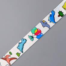 1 pièce Ensemble porte-carte et cordon en forme de dinosaure mignon, étui pour carte d'étudiant avec charm de cordon de téléphone, décoration pour accessoires de voiture, charm de sac à dos pour l'école, style gothique et Y2K - Multicolore - Voir 2