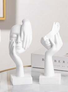 1 Stück nordischer Stil abstraktes menschliches Gesichtsmaske Skulptur, Harzornament Kunsthandwerk geeignet als Fotorequisite, Kunstdekoration, Café, Innen-/Außendekoration, Büroeingang