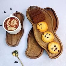 Bandeja con forma de cacahuete de madera de paulownia estilo granero, bandeja de madera natural multiusos, apta para aperitivos, pan, pasteles, postres, café, frutas, decoración de mesa de café, utensilios de cocina, excelente para cumpleaños, fiestas, bodas