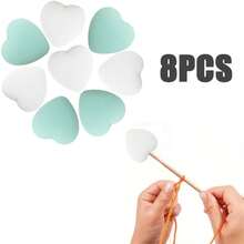 6-16pcs Silicone Heart-Shaped Knitting Needle Protectors, Knitting Accessories And Supplies For Beginners, DIY Crafts, Knitting And Crochet Tools, Needle Tip Covers In Lavender Purple, White, Grass Green, Cream, Rose Pink, Turquoise Blue - Multicolor - View 21