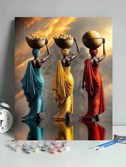 Kit di pittura fai-da-te con numeri, pittura artistica personalizzata, regalo ideale per compleanni, festività, senza abilità di disegno necessarie, utilizzabile come decorazione murale, facile da realizzare un'opera d'arte bella