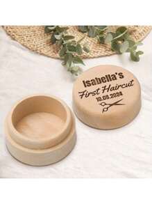 Caixa Memorial de Madeira Vintage Personalizada para Coleção de Cabelo - Primeira Cort de Cabelo e Armazenamento de Cabelo Grávido, Presente Perfeito para Novos Pais, Essenciais de Organização Doméstica, Caixa de Armazenamento de Organização Doméstica Volta às Aulas