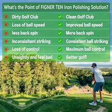 FINGER TEN Professional Golf Club Cleaning Kit - Includes Polish, Brush & Sponge For Irons & Woods