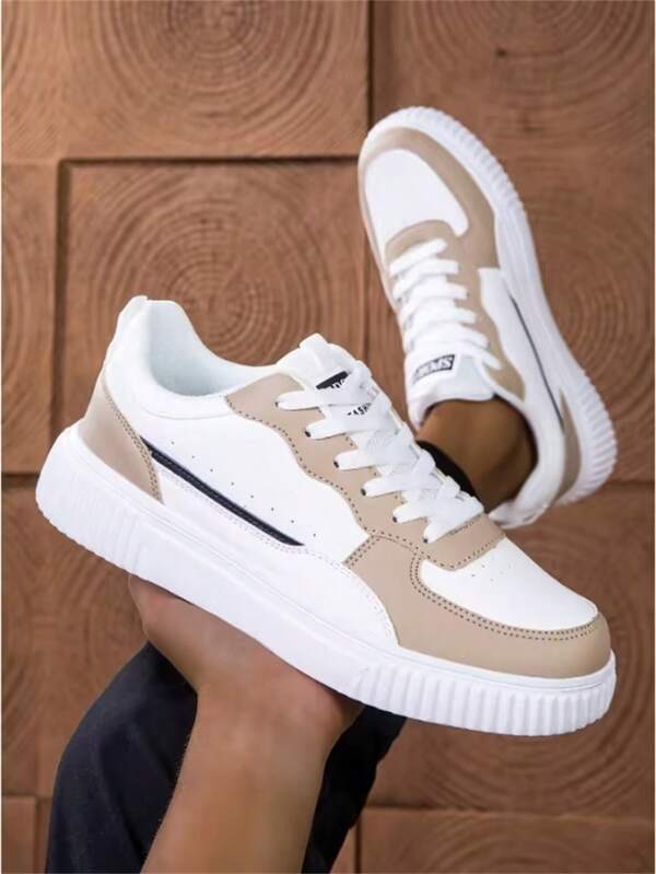 Lace Up Casual Sneakers For Men Sizes 36-45, High-Quality Soft Sole Student Flat Shoes, Anti-Slip And Wear Resistant