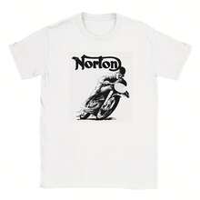Camiseta vintage de la motocicleta Norton - Suave y cómoda retro - Regalo perfecto para motoristas - Blanco - Ver 1