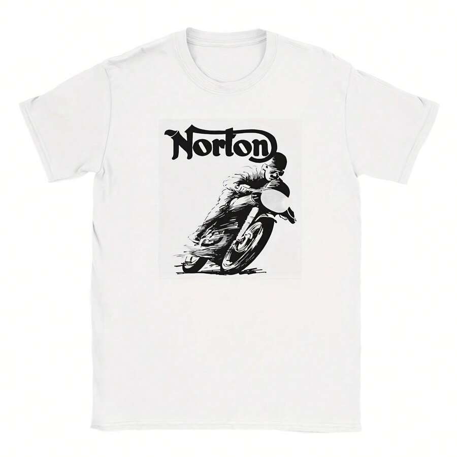Camiseta vintage de la motocicleta Norton - Suave y cómoda retro - Regalo perfecto para motoristas - Blanco - Ver 1