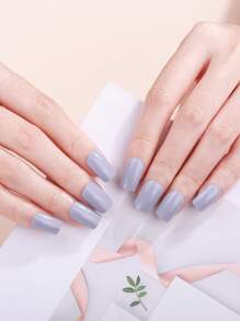 Semi-uitgeharde gelnagelstrips, paars, 16 stuks gelnagelfolie, stickers, UV-licht vereist, salonkwaliteit, langdurig, nieuwe Franse gelnagelstickers, geen UV-waterdichte nageloliefilm, grensoverschrijdende nagelstickers zonder licht