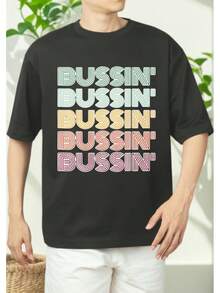 Awesome Gen Z Slang Awesome T-Shirt Men's Cotton Off-The-Shoulder T-Shirt - Black - View 3