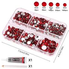 2000/1580pcs/Box 2mm/3mm/4mm/5mm/6mm Flat Bottom Resin Rhinestones, Handmade DIY Resin Accessories For Clothing, Shoes, Decoration (Optional Rhinestone Pen And Glue)