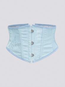 加大码女式花卉印花束腰带，优雅成熟魅力 - 梭织面料，前扣后系带设计 - 彩色 - 查看 47