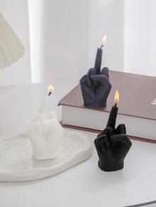 1 件有趣的中指形状香薰蜡烛，创意粗鲁手势香薰蜡烛，家居装饰，瑜伽、节日、婚礼、母亲节的新奇礼物 - 彩色 - 查看 8