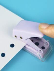 1pc Metal Single Round Hole Puncher For Paper & Loose-Leaf Pages Binding, Stationery Tool - Silver - View 7