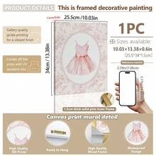 1 Canvas Hanging Picture With Frame For Easy Hanging, Baby Essentials, Baby, Pink Vintage Ballet Wall Decor, Girls Nursery Decor, Ballerina Wall Decor, Pink Bow Ballet Print, Pastel Pink - Multicolor - View 8