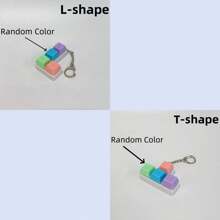 1pc Random Color & Chain Style Squeeze Stress Relief Fidget Cube Keyboard Key Pendant Toy