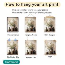 1 pieza, decorada con olivos vintage en jarrones, arte en lienzo colgante, adecuado para decoración del hogar y de la habitación, estilo moderno.