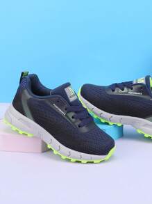 Zapatillas de deporte rosas con cordones, ligeras y transpirables de malla, antideslizantes, para niños y niñas. Calzado deportivo casual para estudiantes de primaria, gimnasio, fitness, entrenamiento cruzado y trotar