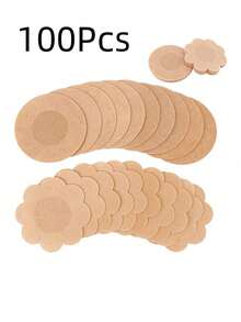 100pcs Disposable Nipple Covers, Seamless Breathable Self-Adhesive Invisible Bra, Women's Lingerie & Underwear Accessories