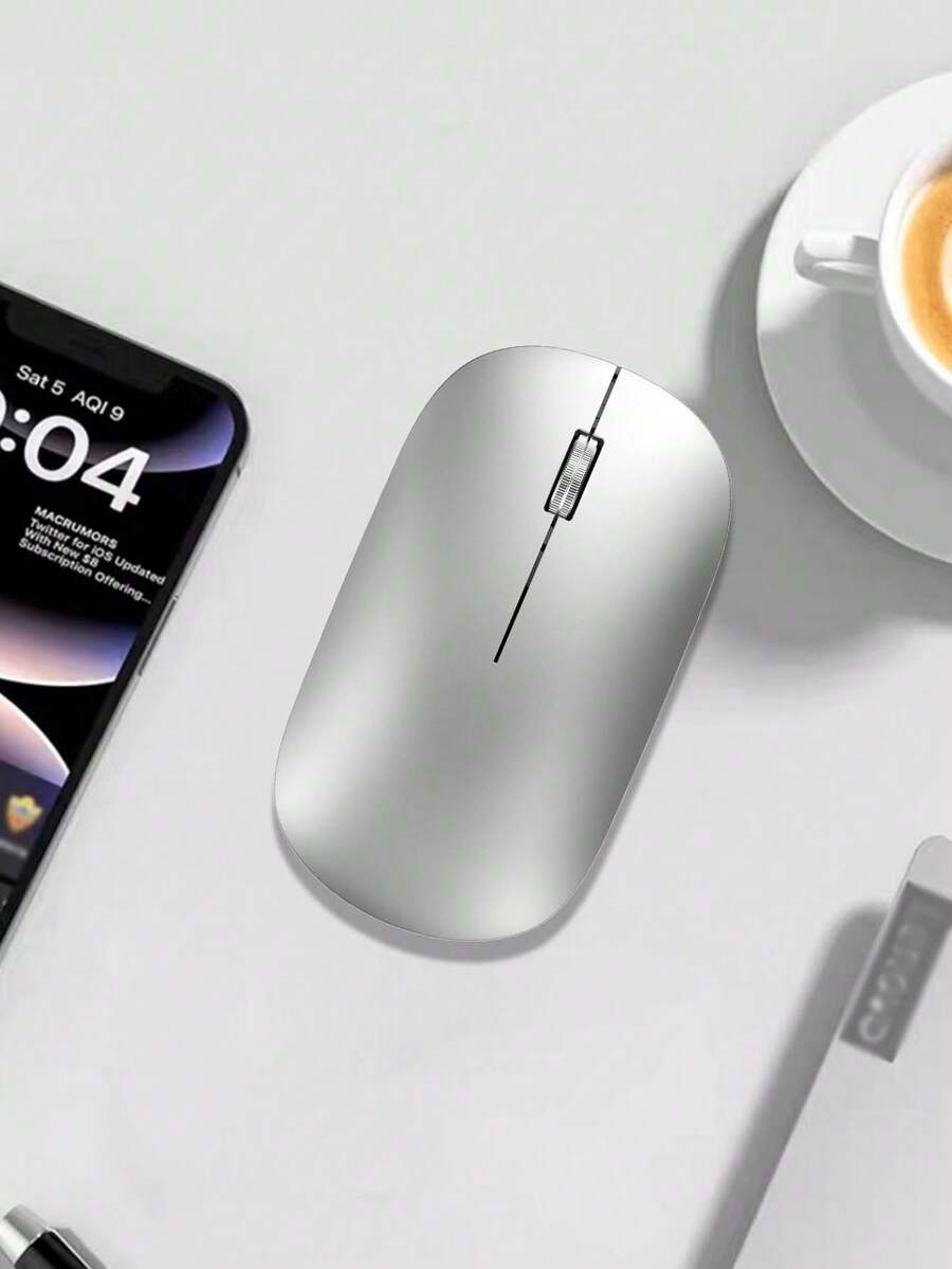 Ratón inalámbrico recargable Bluetooth ultradelgado de doble modo, compatible con tabletas y portátiles, silencioso para uso en la oficina de negocios