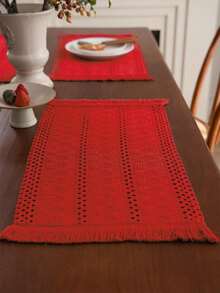 Tapete rectangular de estilo campestre estadounidense tejido en verde, mantel decorativo para mesa de cocina y comedor para reuniones familiares