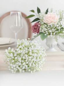 30 Pcs White Artificial Baby's Breath Flowers, Suitable For Wedding Bouquet, Bridal Bouquet, Home Decor, Party & Holiday Gifts