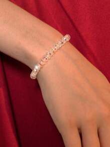 1pc Crystals Stretch Beaded Bracelets For Women